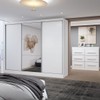 Guarda-Roupa Casal Europa 3 Portas 10 Gavetas 100% Mdf com Espelho Branco - Panorama Móveis