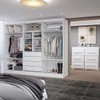 Guarda-Roupa Casal Europa 3 Portas 10 Gavetas 100% Mdf com Espelho Branco - Panorama Móveis