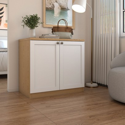 Sapateira Americana 2 Portas Savana/Branco - Panorama Móveis