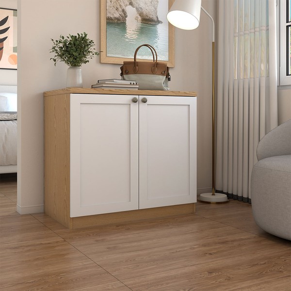 Sapateira Americana 2 Portas Savana/Branco - Panorama Móveis