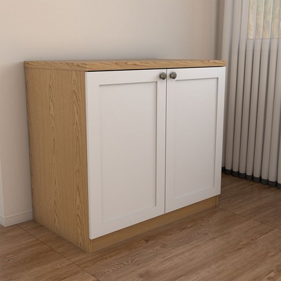 Sapateira Americana 2 Portas Savana/Branco - Panorama Móveis