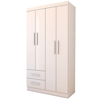 Guarda-Roupa Infantil Linho 4 Portas 2 Gavetas Flex Branco - Panorama Móveis