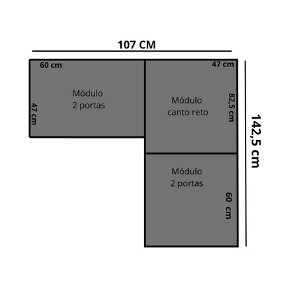 Guarda-Roupa Infantil Modulado Andes 5 Portas 12 Prateleiras Branco - Pnr Móveis