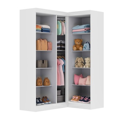 Guarda-Roupa Infantil Modulado Andes 5 Portas 12 Prateleiras Branco - Pnr Móveis