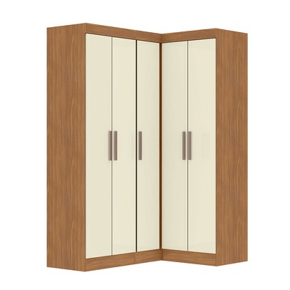 Guarda-Roupa Infantil Modulado Andes 5 Portas 12 Prateleiras Cinamomo/Off White - Pnr Móveis