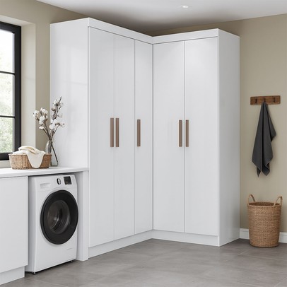 Armário Multiuso Modulado Andes 5 Portas 12 Prateleiras Branco - Pnr Móveis