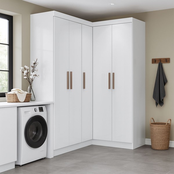 Armário Multiuso Modulado Andes 5 Portas 12 Prateleiras Branco - Pnr Móveis