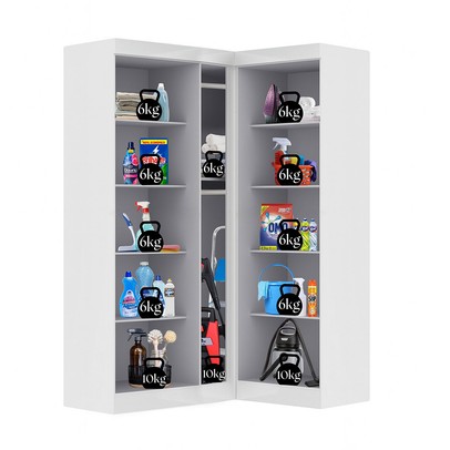 Armário Multiuso Modulado Andes 5 Portas 12 Prateleiras Branco - Pnr Móveis