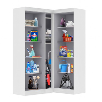 Armário Multiuso Modulado Andes 5 Portas 12 Prateleiras Branco - Pnr Móveis