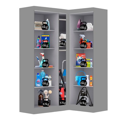 Armário Multiuso Modulado Andes 5 Portas 12 Prateleiras Onix - Pnr Móveis