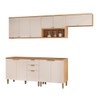 Cozinha Completa Selene 11 Portas 2 Gavetas Jequitibá/Off White Fosco - Linea Brasil