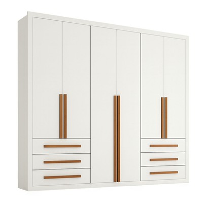 Guarda-Roupa Casal Monaco Plus 6 Portas 6 Gavetas Branco - Maxel