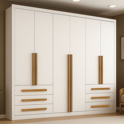 Guarda-Roupa Casal Monaco Plus 6 Portas 6 Gavetas Branco - Maxel