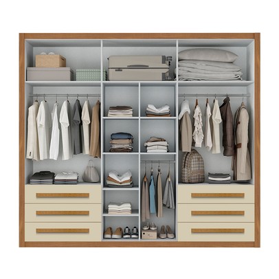 Guarda-Roupa Casal Monaco Plus 6 Portas 6 Gavetas Cinamomo/Off White - Maxel