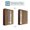 Guarda-Roupa Casal Loanda 4 Portas 2 Gavetas Ripado Flex Jatoba com Espelho - Pnr Móveis