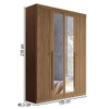 Guarda-Roupa Casal Loanda 4 Portas 2 Gavetas Ripado Flex Jatoba com Espelho - Pnr Móveis
