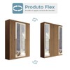 Guarda-Roupa Casal Loanda 4 Portas 2 Gavetas Frisado Flex com Espelho Jatobá/Areia - Pnr Móveis