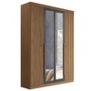Guarda-Roupa Casal Loanda 4 Portas 2 Gavetas Ripado Flex Jatoba/Grafite com Espelho - Pnr Móveis