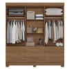 Guarda-Roupa Casal Marilena 6 Portas 9 Gavetas Jatoba com Espelho - Pnr Móveis
