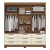 Guarda-Roupa Casal Marilena 6 Portas 9 Gavetas Jatoba/Areia com Espelho - Pnr Móveis