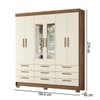 Guarda-Roupa Casal Marilena 6 Portas 9 Gavetas Jatoba/Areia com Espelho - Pnr Móveis