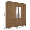 Guarda-Roupa Casal Marilena 6 Portas 9 Gavetas Jatoba com Espelho - Pnr Móveis