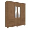 Guarda-Roupa Casal Marilena 6 Portas 9 Gavetas Jatoba com Espelho - Pnr Móveis