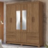 Guarda-Roupa Casal Marilena 6 Portas 9 Gavetas Jatoba com Espelho - Pnr Móveis