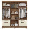 Guarda-Roupa Casal Marilena 6 Portas 9 Gavetas Jatoba/Areia com Espelho - Pnr Móveis