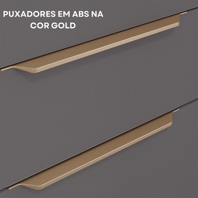 Cozinha Completa Helena 9 Portas 2 Gavetas Ripado Cinamomo/Titanium - Pnr Móveis