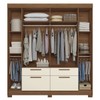 Guarda-Roupa Casal Pérola 6 Portas 4 Gavetas Jatoba/Areia com Espelho - Pnr Móveis