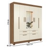 Guarda-Roupa Casal Pérola 6 Portas 4 Gavetas Jatoba/Areia com Espelho - Pnr Móveis