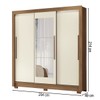 Guarda-Roupa Casal Palotina 3 Portas 2 Gavetas Jatoba/Areia com Espelho - Pnr Móveis