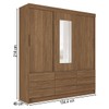 Guarda-Roupa Casal Albatroz 3 Portas 9 Gavetas Jatoba com Espelho - Pnr Móveis