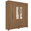 Guarda-Roupa Casal Ampére 6 Portas 2 Gavetas Jatoba com Espelho - Pnr Móveis
