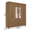Guarda-Roupa Casal Ampére 6 Portas 2 Gavetas Jatoba com Espelho - Pnr Móveis