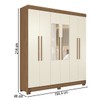 Guarda-Roupa Casal Ampére 6 Portas 2 Gavetas Jatoba/Areia com Espelho - Pnr Móveis