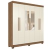 Guarda-Roupa Casal Ampére 6 Portas 2 Gavetas Jatoba/Areia com Espelho - Pnr Móveis
