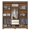 Guarda-Roupa Casal Ampére 6 Portas 2 Gavetas Jatoba/Areia com Espelho - Pnr Móveis