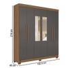 Guarda-Roupa Casal Ampére 6 Portas 2 Gavetas Jatoba/Grafite com Espelho - Pnr Móveis