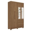 Guarda-Roupa Solteiro Sonora 4 Portas 2 Gavetas Jatoba  com Espelho - Pnr Móveis