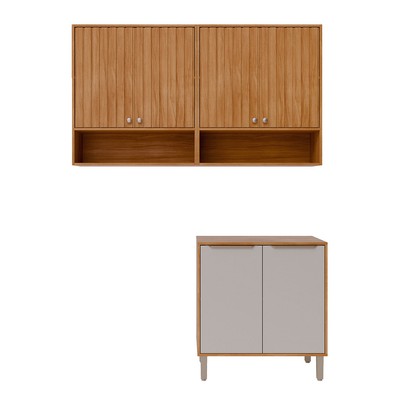 Lavanderia Completa Helena 6 Portas Ripado Cinamomo/Off White - Pnr Móveis