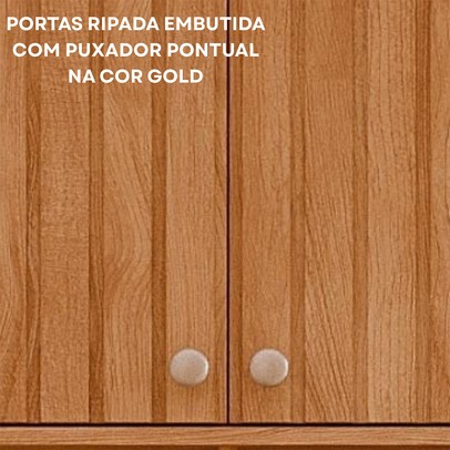 Lavanderia Completa Helena 5 Portas Ripado Cinamomo/Titanium - Pnr Moveis