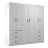 Guarda-Roupa Casal New Encante 6 Portas 6 Gavetas Branco - Evidencia Móveis