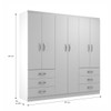 Guarda-Roupa Casal New Encante 6 Portas 6 Gavetas Branco - Evidencia Móveis