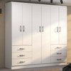 Guarda-Roupa Casal New Encante 6 Portas 6 Gavetas Branco - Evidencia Móveis