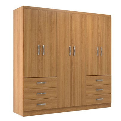 Guarda-Roupa Casal New Encante 6 Portas 6 Gavetas Cinamomo - Evidencia Móveis
