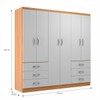 Guarda-Roupa Casal New Encante 6 Portas 6 Gavetas Cinamomo/Branco - Evidencia Móveis