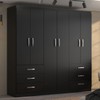 Guarda-Roupa Casal New Encante 6 Portas 6 Gavetas Black - Evidencia Móveis