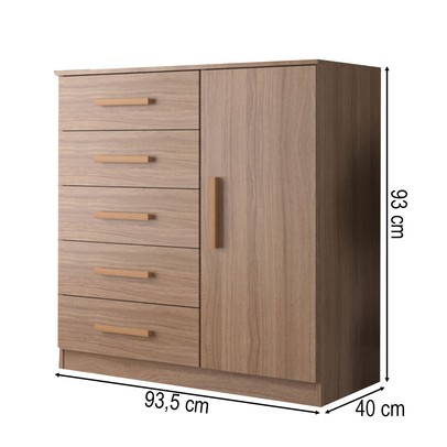 Cômoda New Monaco 1 Porta 5 Gavetas Demolição - Evidencia Móveis